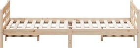 vidaXL Bed Frame Φυσικό 140 x 200 cm Solid Pine Wood, Plywood