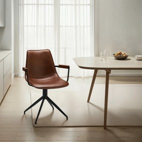 Isabel Dining Chair with Armrests Light Brown