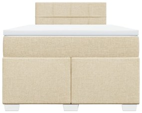 ΚΡΕΒΑΤΙ BOXSPRING ΜΕ ΣΤΡΩΜΑ ΚΡΕΜ 120X190 ΕΚ. ΥΦΑΣΜΑΤΙΝΟ 3285832