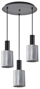 Φωτιστικό Οροφής Τρίφωτο Homelighting 77-8487 Black/Smoked