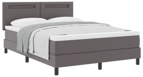 vidaXL Kρεβάτι  με ελατήρια και στρώμα σε γκρι, 160x200 εκ, ψεύτικο δέρμα