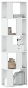 vidaXL Βιβλιοθήκη 5 Επιπέδων Λευκή 45 x 23,5 x 162,5 εκ. Επεξεργ. Ξύλο