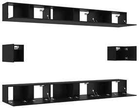vidaXL Σετ επίπλου τηλεόρασης 8 pcs Μαύρη δρυς 100 x 30 x 30 cm