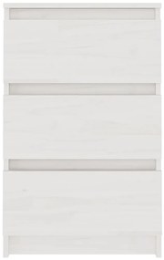vidaXL Κομοδίνα 2 τεμ. Λευκά 40 x 29,5 x 64 εκ. από Μασίφ Ξύλο Πεύκου