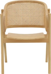 Πολυθρόνα Wenzy pakoworld φυσικό Rattan - μασίφ ξύλο toon 58x58x82εκ