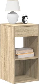 VidaXL Κομοδίνα με συρτάρι 2 τεμ. Sonoma Δρυς 35x34x66,5 εκ.