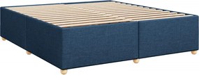 vidaXL Κρεβάτι Boxspring με Στρώμα Μπλε 200x200 εκ. Υφασμάτινο