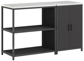 vidaXL Σετ Αποθήκευσης Κουζίνας με ράφι 2 pcs Μαύρο 150 x 50 x 92 εκ.