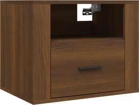 vidaXL Κομοδίνα Επιτοίχια 2 τεμ. Καφέ Δρυς 50x36x40 εκ.
