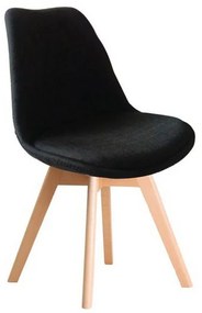 Καρέκλα Martin Black ΕΜ136,24F 49x57x82cm Σετ 4τμχ Ξύλο,Ύφασμα