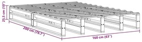 Σκελετός Κρεβ. Χωρίς Στρώμα Καφέ Κεριού 160x200 εκ Μασίφ Πεύκο - Καφέ