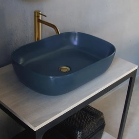 Scarabeo Glam 1804-600 Eπικαθήμενος Νιπτήρας Πορσελάνης Ocean Blue 56x39 εκ.