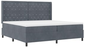 vidaXL κρεβάτι με στρώμα σε σκούρο γκρι 200x200 εκ. από βελούδο