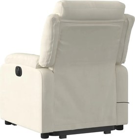 vidaXL Πολυθρόνα Μασάζ Ανακλινόμενη με Ανύψωση Κρεμ Βελούδινη
