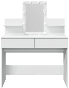 vidaXL Μπουντουάρ με LED Λευκό 100x40x130 εκ.