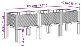 ΖΑΡΝΤΙΝΙΕΡΑ ΚΗΠΟΥ ΜΕ ΠΟΔΙΑ ΚΑΦΕ 120X40X42 ΕΚ. ΠΟΛΥΠΡΟΠΥΛΕΝΙΟ 367900