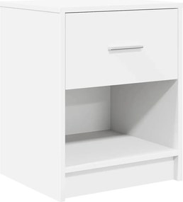 vidaXL Κομοδίνο με Συρτάρι Λευκό 40x34x50 εκ.