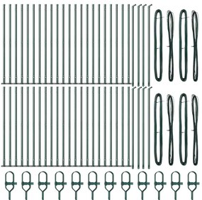 vidaXL Στύλος Περιφράξεων 52 pcs Ασημί 3.2 x 3.2 x 140 εκ Ατσάλι