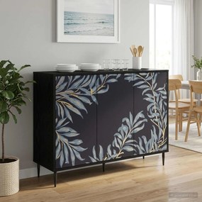 vidaXL Πλαϊνό γραφείο DOKKUM Μαύρη Δρυς 102 x 33 x 76 εκ.