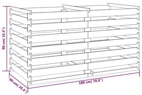 Κάδος Κομποστοποίησης 180 x 90 x 90 εκ. Εμποτισμένο Ξύλο Πεύκου - Καφέ