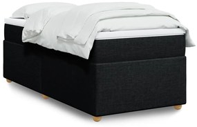 Κρεβάτι Boxspring με Στρώμα Μαύρο 90x190 εκ.Υφασμάτινο