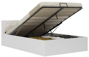 vidaXL Πλαίσιο Κρεβατιού με Αποθηκ. Χώρο Λευκό 140x200 εκ. Συνθ. Δέρμα