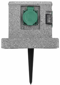 vidaXL Πολύπριζο Κήπου με Αισθητήρα Φωτεινότητας Πλαστικό