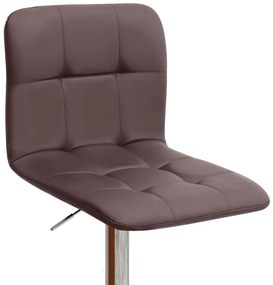 Σκαμπό μπαρ Carmelo Megapap με ρυθμιζόμενο ύψος PU καφέ - βάση χρωμίου 45x42x90/113εκ.