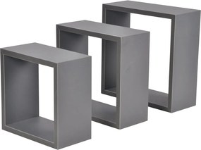 Ράφια Τοίχου (Σετ 3τμχ) L-C Grey 6RAN789GR