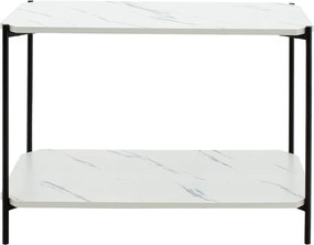 Βοηθητικό τραπέζι Mara MDF λευκό μαρμάρου-μαύρο 80x40x55cm