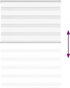 vidaXL Ζέβρα τυφλή Λευκό Πλάτος υφάσματος 95,9 εκ. Πολυεστέρας