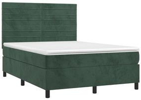 ΚΡΕΒΑΤΙ BOXSPRING ΜΕ ΣΤΡΩΜΑ ΣΚΟΥΡΟ ΠΡΑΣΙΝΟ 140X200ΕΚ. ΒΕΛΟΥΔΙΝΟ 3143088