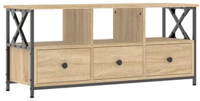vidaXL Έπιπλο Τηλεόρασης Sonoma Δρυς 102x33x45 εκ. Επεξ. Ξύλο/Σίδερο