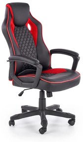 Καρέκλα γραφείου Houston 483, Κόκκινο, Μαύρο, 110x64x70cm, 15 kg, Με μπράτσα, Με ρόδες, Μηχανισμός καρέκλας: Κλίση | Epipla1.gr
