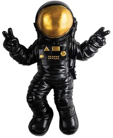 Διακοσμητικό Τοίχου Cosmonaut 891TNL3704 35x10x47cm Black-Gold Wallity Πολυέστερ