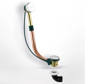 Carrron 048 Chrome Αυτόματη Bαλβίδα Λουτρού με Yπερχείληση, για Mπανιέρα, Ρυθμιζόμενο Ύψος 45-55 εκ.