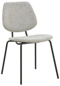 Καρέκλα Pietro γκρι ύφασμα-πόδι μαύρο μέταλλο 50x53x83εκ Υλικό: METAL - FABRIC 264-000007
