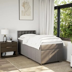 vidaXL Κρεβάτι Boxspring με Στρώμα Taupe 100 x 200 εκ. Υφασμάτινο