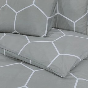 vidaXL Σετ Παπλωματοθήκης Γκρι 200x220 εκ. Βαμβακερό