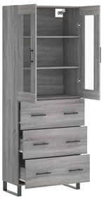 vidaXL Ντουλάπι Γκρι Sonoma 69,5 x 34 x 180 εκ. Επεξεργασμένο Ξύλο