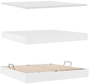 vidaXL Κρεβάτι Αποθήκης Καθαρό Λευκό 200 x 200 cm Τεχνητό Δέρμα