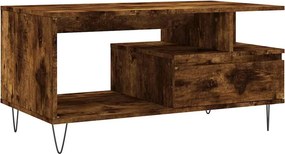 vidaXL Τραπεζάκι Σαλονιού Καπνιστή Δρυς 90x49x45 εκ. Επεξεργασμ. Ξύλο