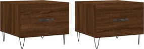 vidaXL Τραπεζάκια Σαλονιού 2 τεμ Brown Oak 50x50x40 εκ Επεξ. Ξύλο