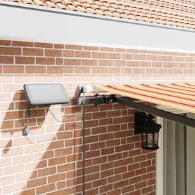 vidaXL Χειροκίνητη τέντα με ηλιακό LED 4,5 x 3,5 m