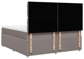 vidaXL Κρεβάτι Boxspring με Στρώμα Taupe 200x200 εκ. Υφασμάτινο