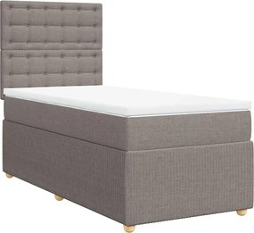 vidaXL Κρεβάτι Boxspring με Στρώμα Taupe 80x200 εκ. Υφασμάτινο