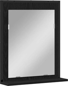 vidaXL Σετ Επίπλων Μπάνιου Επιτοίχιο 2 pcs Μαύρο Επεξεργασμένο ξύλο