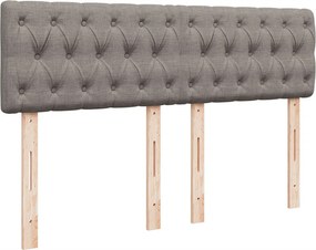 vidaXL Κρεβάτι Boxspring με Στρώμα Taupe 140x190 εκ. Υφασμάτινο