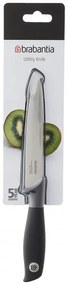 Μαχαίρι Brabantia Tasty+ 1001165, 13,3 cm, Σκληρυμένο ατσάλι, Ανθεκτικό σε γρατζουνιές και διάβρωση, Σκούρο γκρι