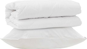 vidaXL Σετ Παπλωμάτων με μαξιλάρι 2 pcs Λευκό Μικροΐνες